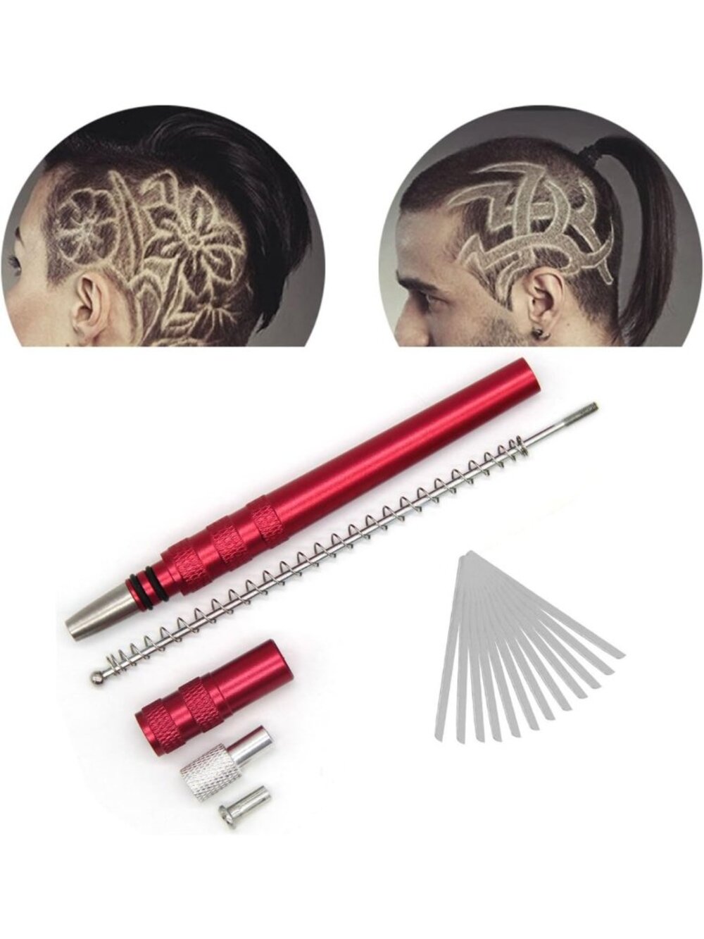 Hair Razor Pen for Eyebrow Shaping & Beard Trimming - 20 Blades, DIY Styling